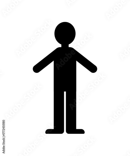 シンプルなタッチで描かれた立ち姿の子どもの全身イラスト素材