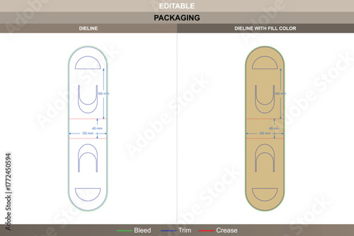 Kraft paper shot glass box with handle dieline drawn through precise vector design offering printing consistency and stable packaging fold accurate die line ensures alignment