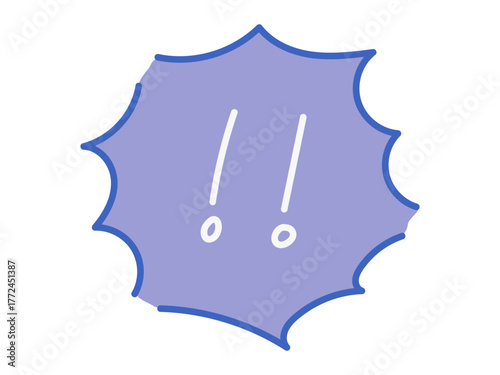 Shock effect bubble – double exclamation in blue