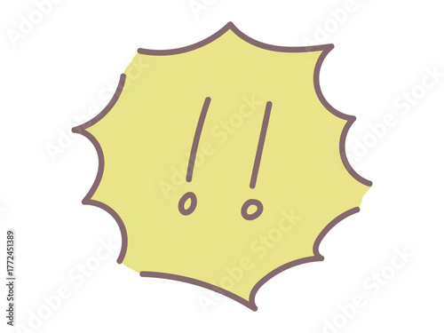 Exclamation mark bubble – hand-drawn yellow pop design