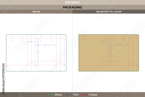 Paper shopping bag dieline developed by consistent vector detailing maintaining printing clarity and reliable packaging layout clean die line folding defines edges accurately