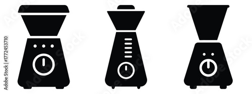 blender minimal flat icon set, black color and white background