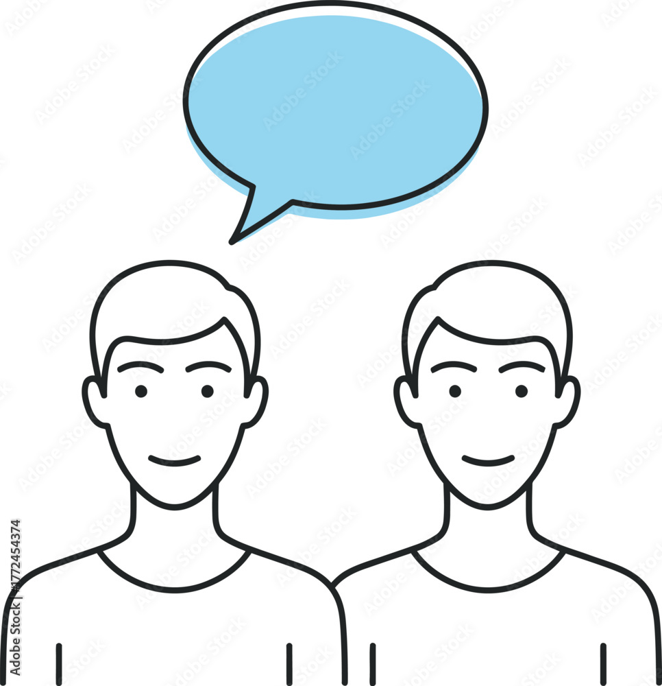 Obraz premium Friends sharing a thought or idea with a speech bubble in a friendly conversation together