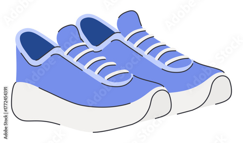 Pair of Sport Sneakers Shoes for Gym and Running.