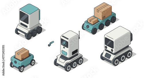 Isometric robots and delivery drones with autonomous technology for logistics innovation