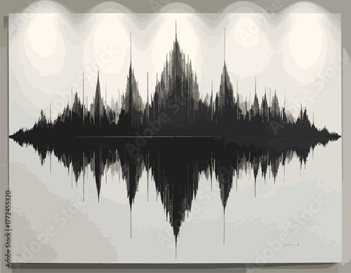 Abstract Soundwave Artwork Black and White Graphic Design for Music Enthusiasts and Art Collectors