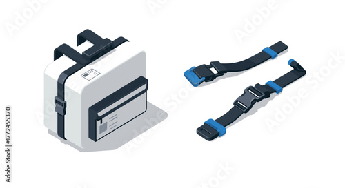 Isometric travel bag and straps with modern design for efficient packing