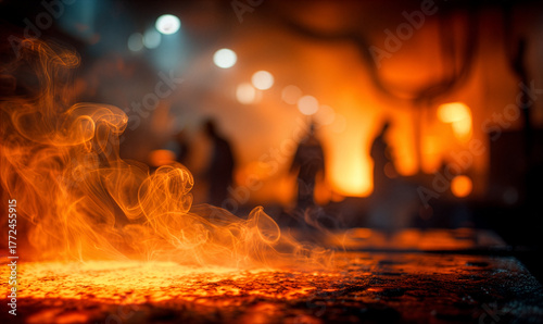 Artistic Blurred Photograph of a Metal Foundry