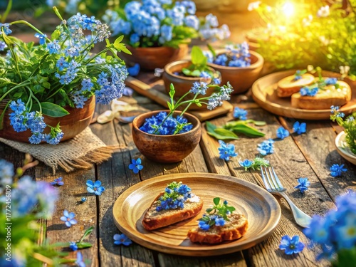 Blue Spring Flowers & Delicious Food Photography - April Bloom