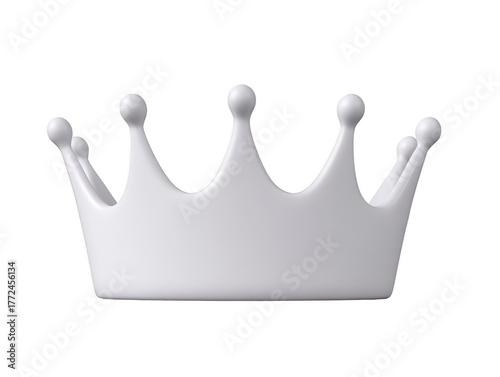 White crown minimalist style isolated on transparent background symbolizing royalty luxury and elegance perfect for design decoration or celebration themes