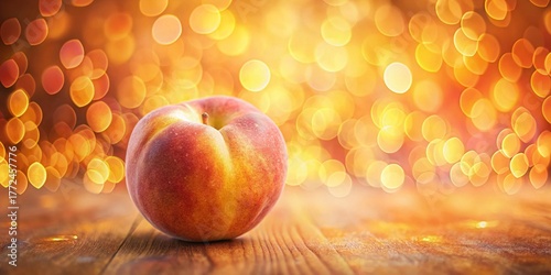 Bright Peach Bokeh Background with Pixel Texture - Abstract Stock Photo