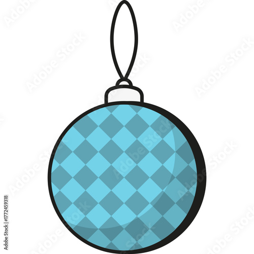 Blue Christmas Bauble Ornament Illustration