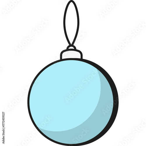 Blue Christmas Bauble Ornament Illustration