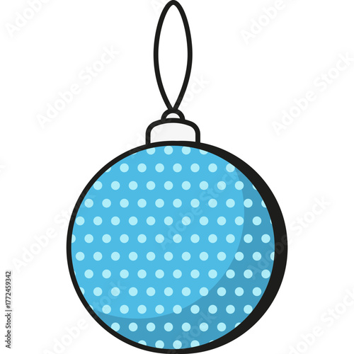 Blue Christmas Bauble Ornament Illustration