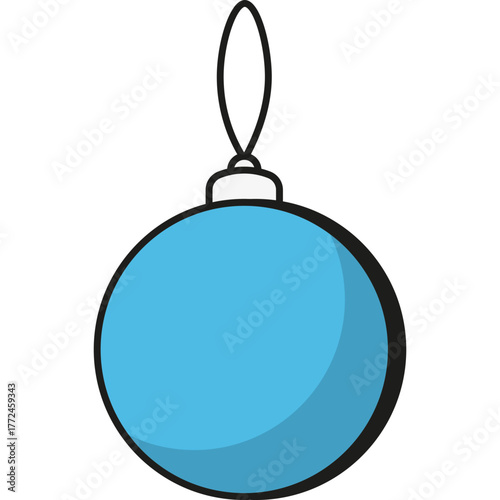 Blue Christmas Bauble Ornament Illustration