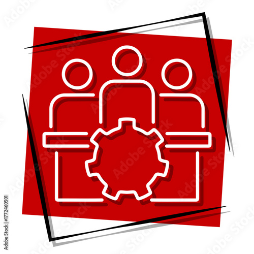 board of directors red banner in a frame. Vector illustration on a white background.