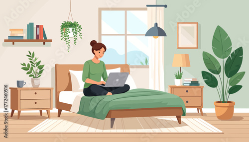 Work from Anywhere A Cozy Bedroom Office for Remote Work and Digital Nomad Lifestyle