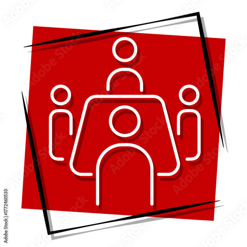 board of directors red banner in a frame. Vector illustration on a white background.