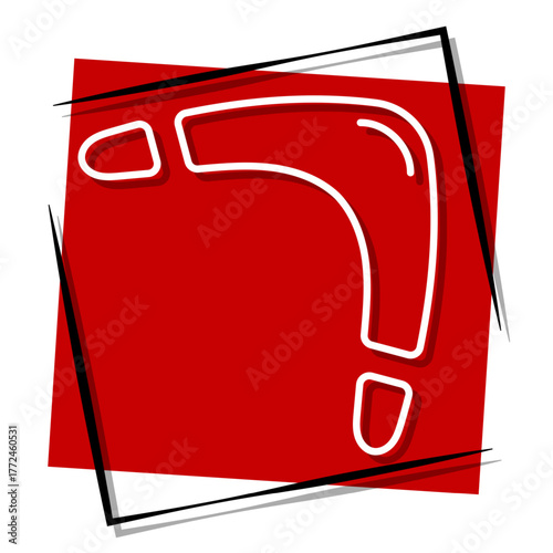 boomerang red banner in a frame. Vector illustration on a white background.