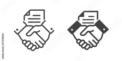 Agreement Icon. Line and glyph solid icon
