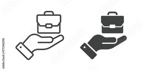 Business Icon. Line and glyph solid icon