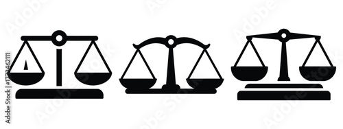 smart scale minimal icon set, black color and white background