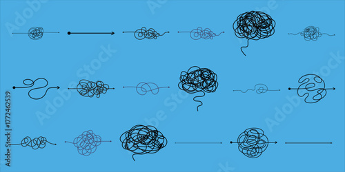 A visual representation of complex and simple paths, from chaos to clarity