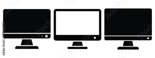 studio monitor minimal icon set, black color and white background