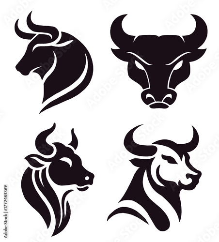 drawing bull illustrations design for templates.	