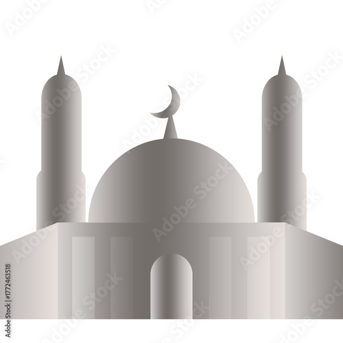 illustration of a mosque in colour background