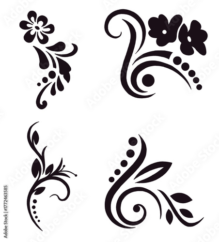drawing leaf illustrations design for templates.	