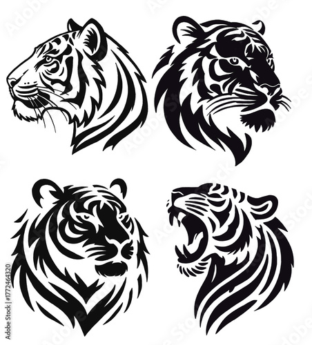 drawing tiger illustrations design for templates.	