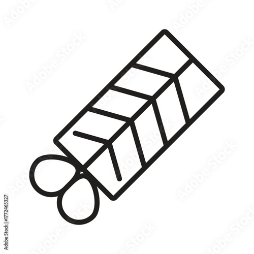 Stylized icon of dried fish with eggs