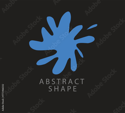 Blue Abstract Splash on Dark Background Modern Graphic Design Element