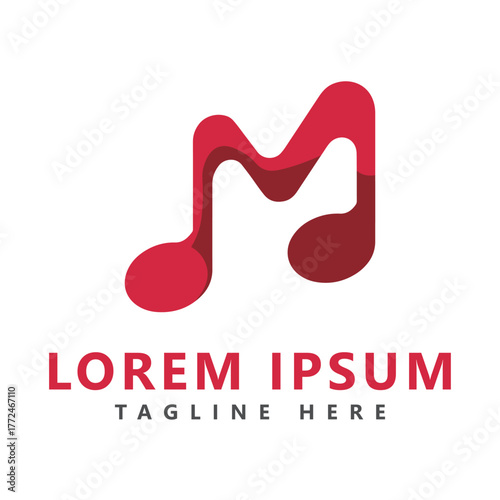 Music logo vector icon vector letter m music logo