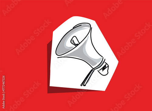 Graphic Megaphone Icon Protest, Marketing, and Public Voice Concept