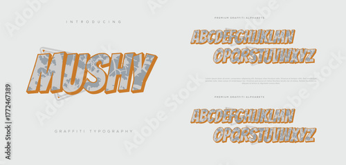Cracked Graffiti Font Bold Urban Street Style Alphabet Vector