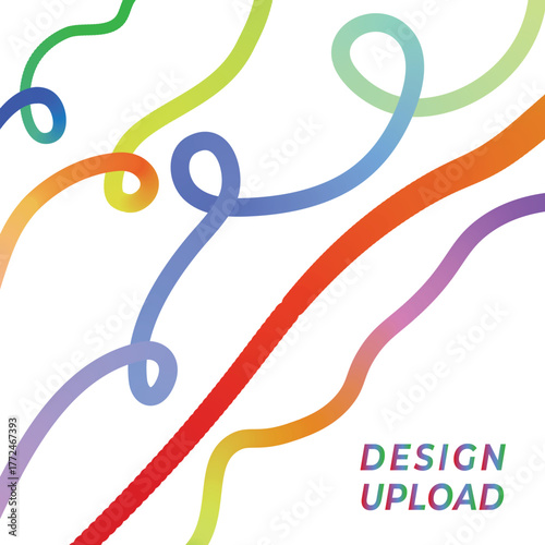 Abstract musical background design featuring various music notes, a treble clef symbol, and sound wave elements