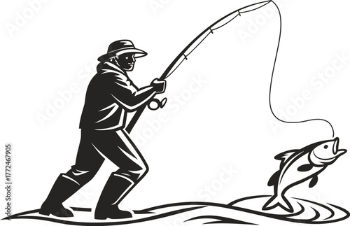 Black silhouette vector illustration of a musician playing a guitar