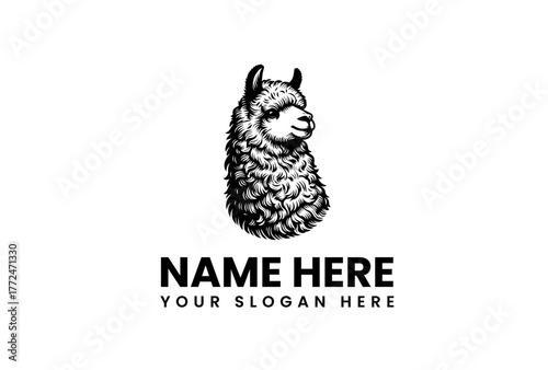 Elegant Alpaca Head Logo Design for a Natural and Friendly Brand Identity