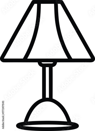 Elegant Minimalist Vector Illustration of a Modern Lamp for Stylish Home and Contemporary Interior Design
