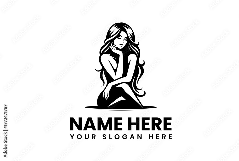 Fototapeta premium Elegant Woman Logo Design Embrace Grace and Beauty