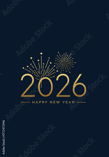 Elegant 2026 New Year Celebration with Fireworks.
