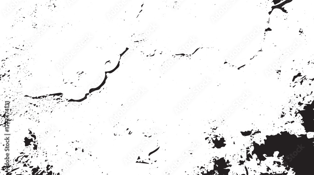 Fototapeta premium Grunge background of black and white. Abstract illustration texture of cracks, chips, dot. Dirty monochrome pattern of the old worn surface