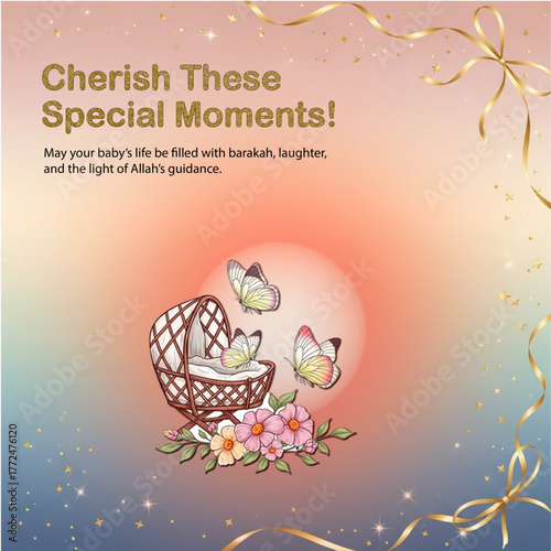 A newborn baby girl is gently swaddled in a soft white cloth, symbolizing a new life and a sacred blessing. The image captures a parent's heartfelt wishes for their daughter to grow with goodness, kin