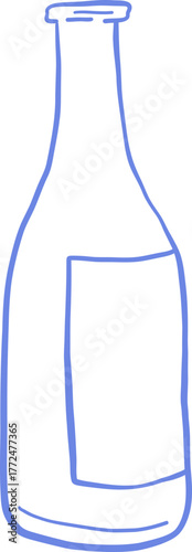 Line Art Wine Bottle Minimal Style