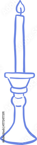 Line Art Candle Stick Vintage Holder