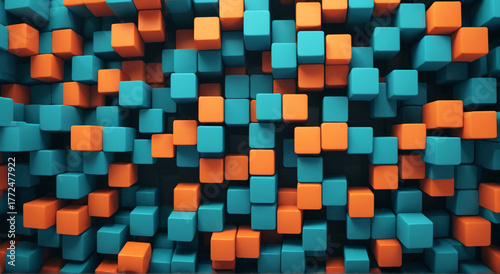 Fototapeta Naklejka Na Ścianę i Meble -  abstract background with cubes