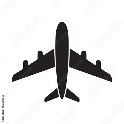 airplane silhouette vector icon. vector illustration EPS 10