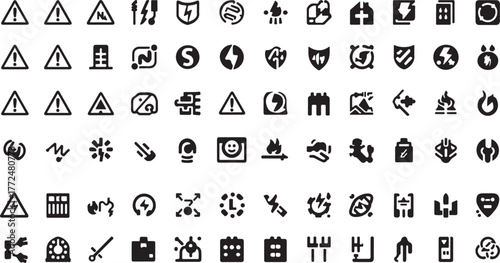 Collection of Warning and Information Icons in a Grid Layout origin